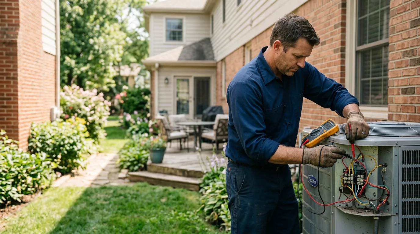HVAC technician working near Otis, KS